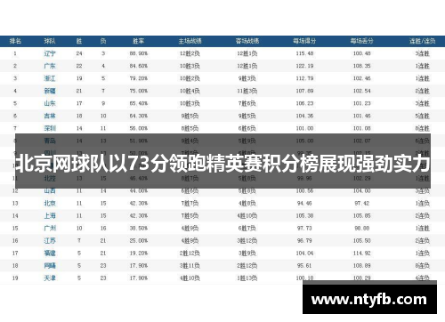 北京网球队以73分领跑精英赛积分榜展现强劲实力